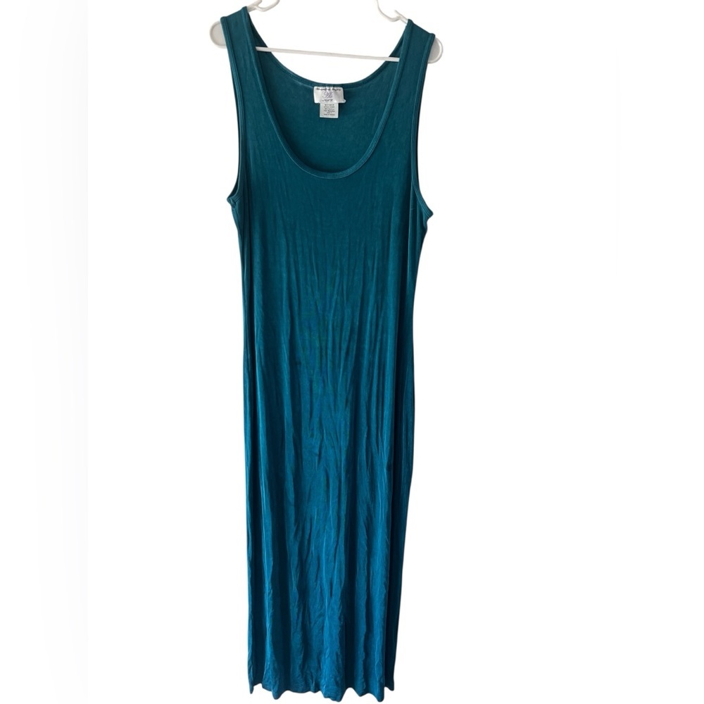 Vintage blue turquoise ALI made in USA maxi dress